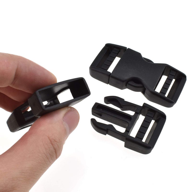 VVS SGH Pro Quick Side Release Buckles 1" Wide 4 Pack Dual Adjustable No Sewing Clips Snaps Heavy Duty Plastic Replacement for Nylon Strap Boat Cover Backpack Fanny Pack Nylon Webbing Belt Dog Collars - Image 5